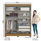 Guarda Roupa Solteiro Com Espelho 2 Portas 2 Gavetas Jackie C