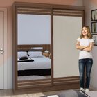 Guarda-roupa Solteiro Com Espelho 2 Portas 2 Gavetas Prestige