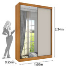 Guarda Roupa Solteiro Com Espelho 2 Portas 2 Gavetas - Roma-c