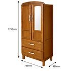 Guarda-roupa Solteiro Com Espelho 2 Portas 2 Gavetas Santana