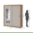 Guarda-roupa Solteiro Com Espelho 2 Portas 3 Gavetas Apoena C