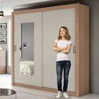 Guarda-roupa Solteiro Com Espelho 2 Portas 3 Gavetas Apoena C