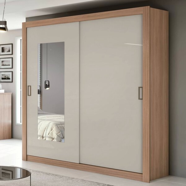 Guarda-roupa Solteiro Com Espelho 2 Portas 3 Gavetas Apoena C