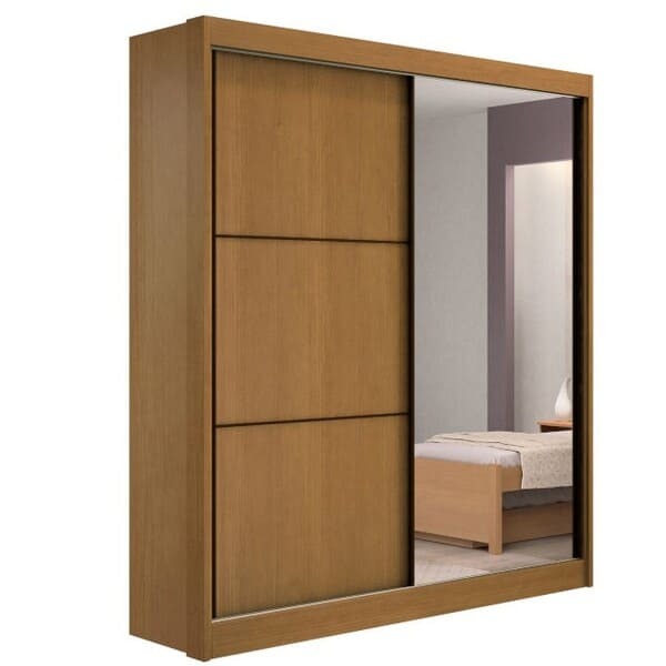 Guarda Roupa Solteiro Com Espelho 2 Portas 3 Gavetas - Athena