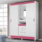 Guarda Roupa Solteiro Com Espelho 2 Portas 3 Gavetas Color Fl