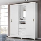 Guarda Roupa Solteiro Com Espelho 2 Portas 3 Gavetas Color Fl