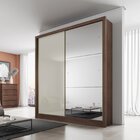 Guarda Roupa Solteiro Com Espelho 2 Portas 3 Gavetas Dallas C