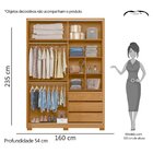 Guarda Roupa Solteiro Com Espelho 2 Portas 3 Gavetas Frizatto