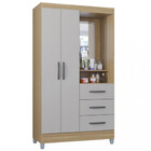 Guarda Roupa Solteiro Com Espelho 2 Portas 3 Gavetas Madri Po