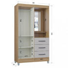 Guarda Roupa Solteiro Com Espelho 2 Portas 3 Gavetas Madri Po