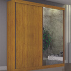 Guarda Roupa Solteiro Com Espelho 2 Portas 3 Gavetas - São Pa