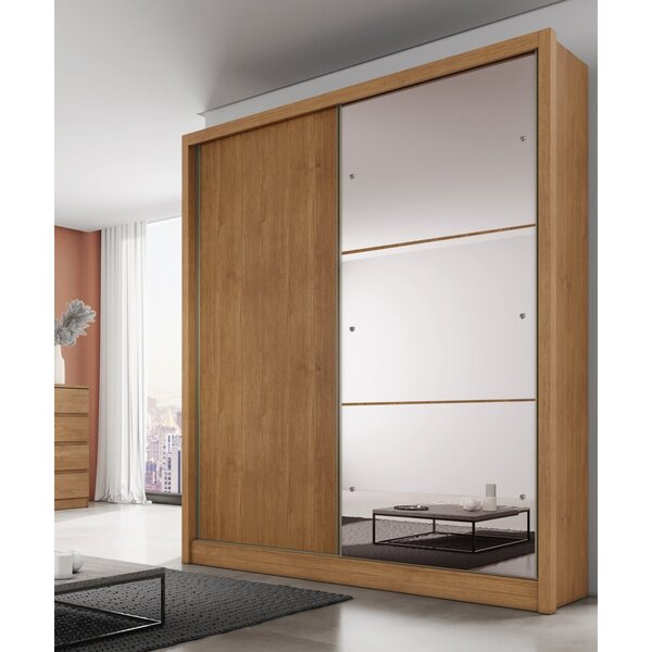 Guarda Roupa Solteiro Com Espelho 2 Portas 3 Gavetas Thor Esp