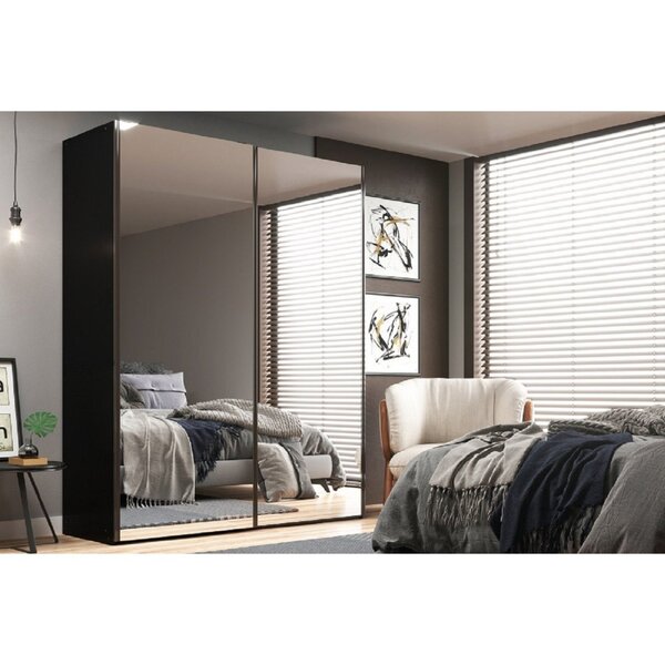 Guarda Roupa Solteiro Com Espelho 2 Portas 3 Gavetas Veneto P