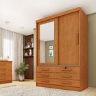 Guarda Roupa Solteiro Com Espelho 2 Portas 6 Gavetas 133cm Ch