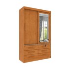 Guarda Roupa Solteiro Com Espelho 2 Portas 6 Gavetas 133cm Ch
