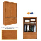 Guarda Roupa Solteiro Com Espelho 2 Portas 6 Gavetas 133cm Ch