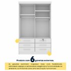 Guarda Roupa Solteiro Com Espelho 2 Portas 6 Gavetas 133cm Ch
