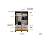 Guarda-roupa Solteiro Com Espelho 2 Portas 6 Gavetas Arezzo S