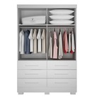 Guarda Roupa Solteiro Com Espelho 2 Portas 6 Gavetas - Buriti