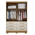 Guarda Roupa Solteiro Com Espelho 2 Portas 6 Gavetas - Capri-