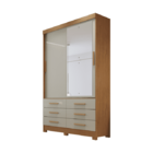 Guarda Roupa Solteiro Com Espelho 2 Portas 6 Gavetas - Capri-