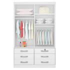 Guarda Roupa Solteiro Com Espelho 2 Portas 6 Gavetas Meridian