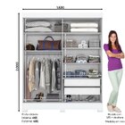 Guarda-roupa Solteiro Com Espelho 2 Portas De Correr 2 Gaveta