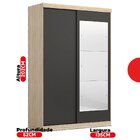 Guarda-roupa Solteiro Com Espelho 2 Portas De Correr 2 Gaveta