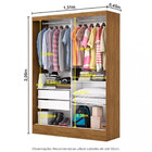 Guarda Roupa Solteiro Com Espelho 2 Portas De Correr 2 Gaveta