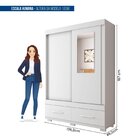 Guarda-roupa Solteiro Com Espelho 2 Portas De Correr 2 Gaveta