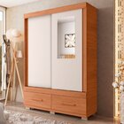 Guarda-roupa Solteiro Com Espelho 2 Portas De Correr 2 Gaveta