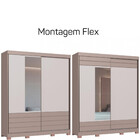 Guarda Roupa Solteiro Com Espelho 2 Portas De Correr 3 Gaveta