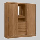 Guarda Roupa Solteiro Com Espelho 2 Portas De Correr 4 Gaveta