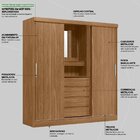 Guarda Roupa Solteiro Com Espelho 2 Portas De Correr 4 Gaveta