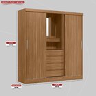 Guarda Roupa Solteiro Com Espelho 2 Portas De Correr 4 Gaveta