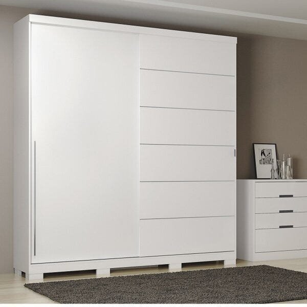 Guarda-roupa Solteiro Com Espelho 2 Portas De Correr B572 Kap