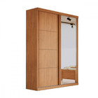 Guarda Roupa Solteiro Com Espelho 2 Portas De Correr Em Mdf B