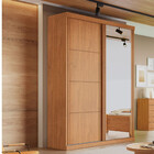 Guarda Roupa Solteiro Com Espelho 2 Portas De Correr Em Mdf B