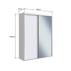 Guarda Roupa Solteiro Com Espelho 2 Portas De Correr Rc2204 B