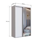 Guarda-roupa Solteiro Com Espelho 2 Portas De Correr Rc2205 B