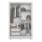 Guarda Roupa Solteiro Com Espelho 2 Portas De Correr Roma  Br