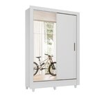 Guarda Roupa Solteiro Com Espelho 2 Portas De Correr Roma  Br