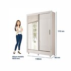 Guarda Roupa Solteiro Com Espelho 2 Portas De Correr Roma  Br