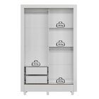 Guarda Roupa Solteiro Com Espelho 2 Portas De Correr Roma  Br