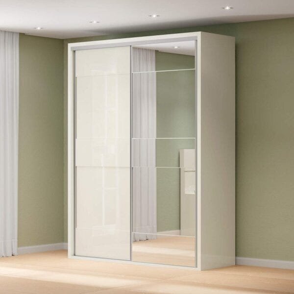 Guarda-roupa Solteiro Com Espelho 2 Portas De Correr Tw201e D