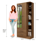 Guarda Roupa Solteiro Com Espelho 2 Portas E Prateleiras Exte