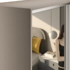 Guarda Roupa Solteiro Com Espelho 2 Portas Em Bp Belluno  Bege