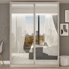 Guarda Roupa Solteiro Com Espelho 2 Portas Em Bp Belluno  Bege