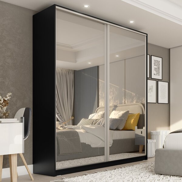 Guarda Roupa Solteiro Com Espelho 2 Portas Em Bp Belluno  Pre