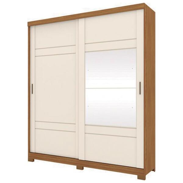 Guarda Roupa Solteiro Com Espelho 2 Portas H02 Nature/off  -